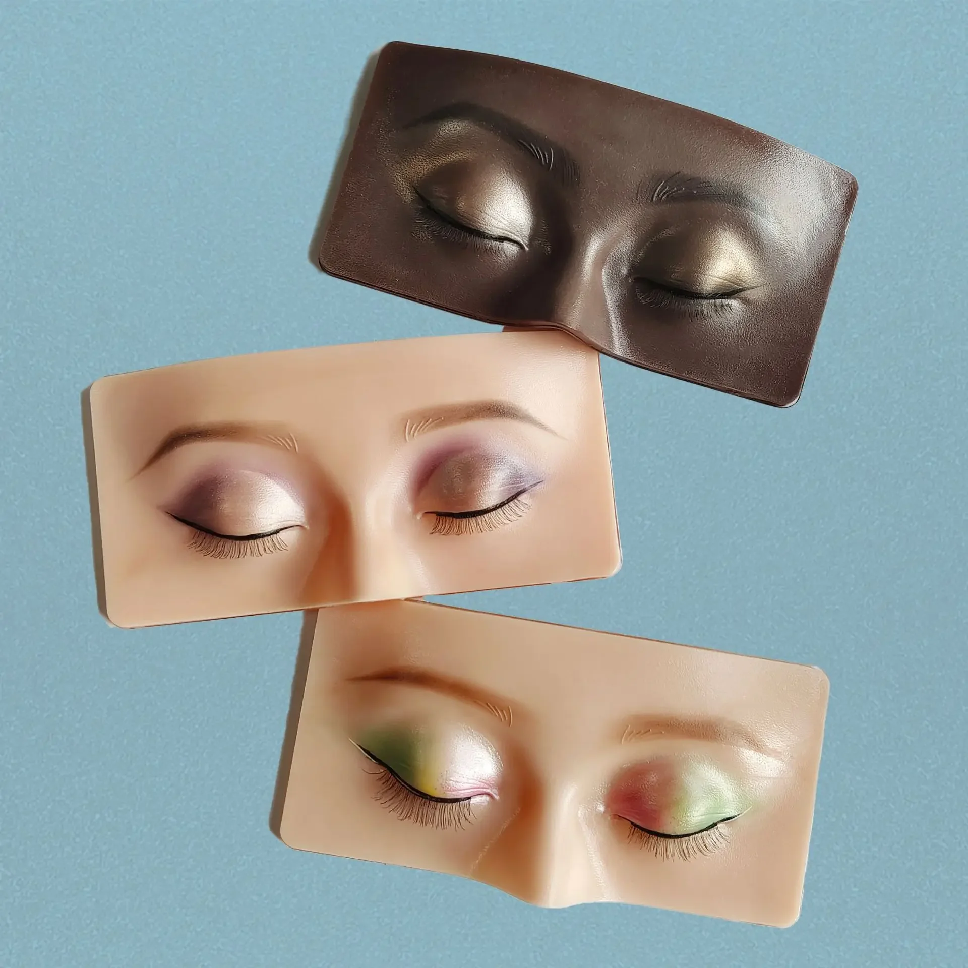 1 szt. Profesjonalna podkładka do ćwiczeń tatuażu brwi, miękka silikonowa podkładka do makijażu twarzy, wielokrotnego użytku, sztuczna skóra do treningu oczu.