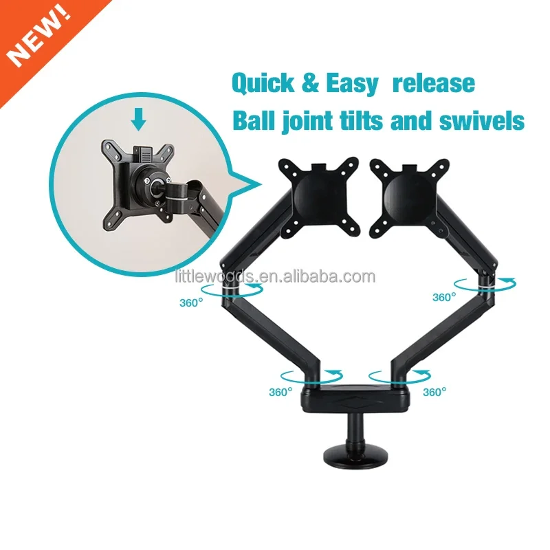 Adjustable Full heavy duty Motion pole mount monitor bracket