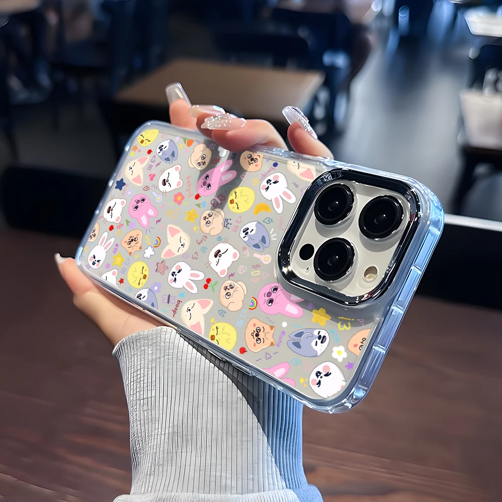 Cartoon K-Kids Strays Phone Case for iPhone 17 Air 16 16e 15 14 13 12 11 Pro Max X Xs XR 8 Plus Luxury Transparent Cover view 6