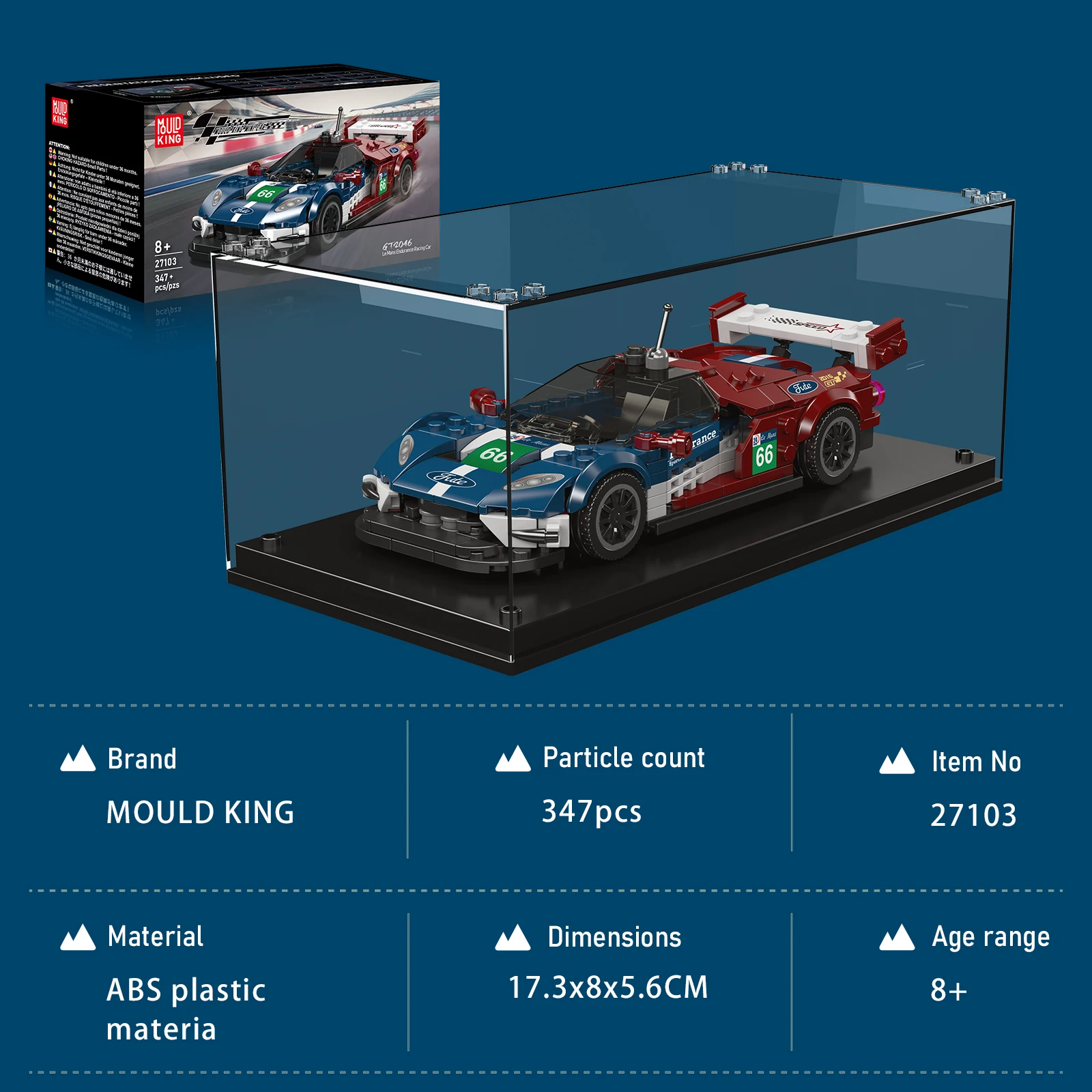 Mould King 27103 coche deportivo 347 Uds Kits de bloques de construcción MOC famoso modelo de coche vehículo de carreras montaje ladrillos adornos juguetes niños