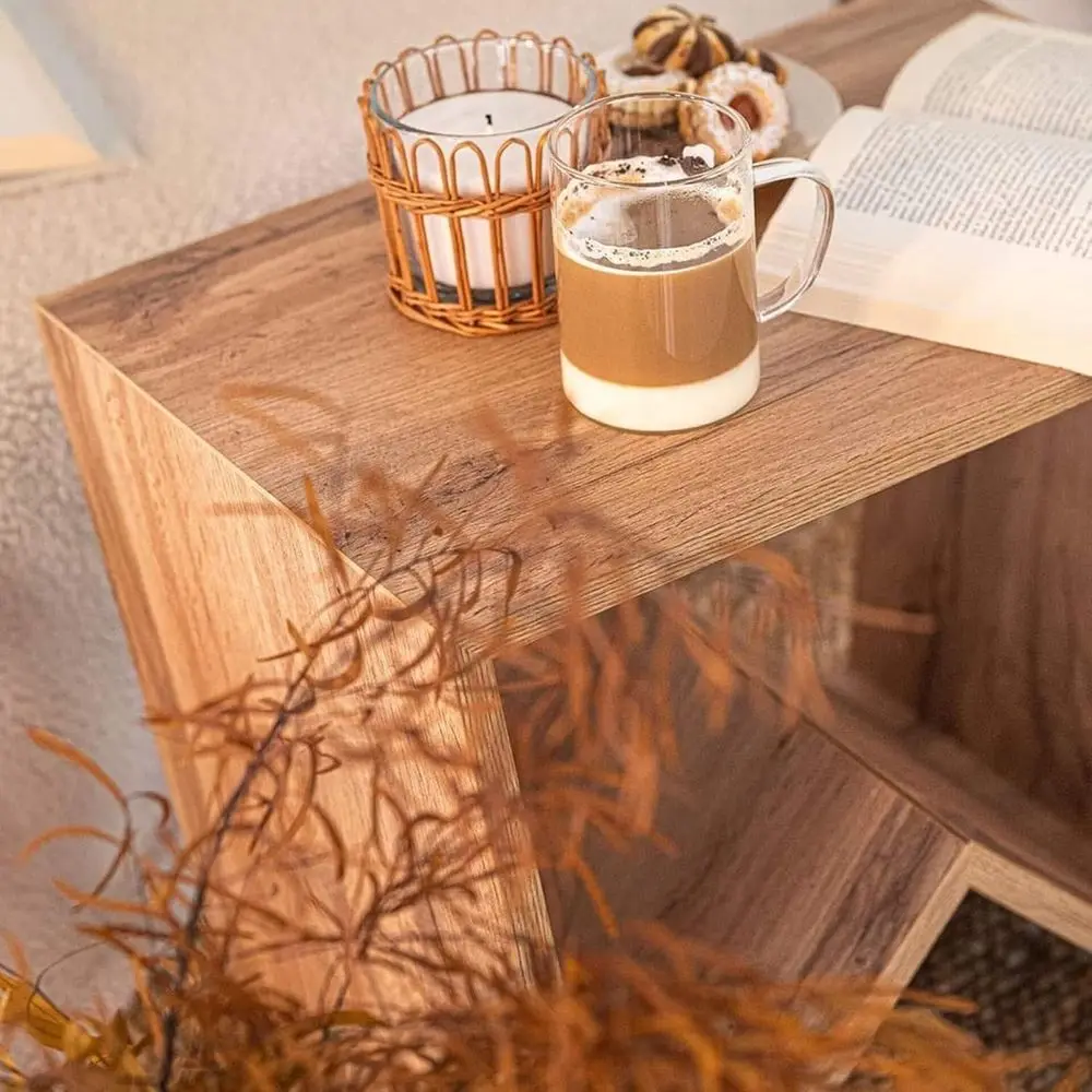 طاولة منخفضة مصنوعة يدويًا من خشب البلوط الريفي، صناعة يدوية إيطالية