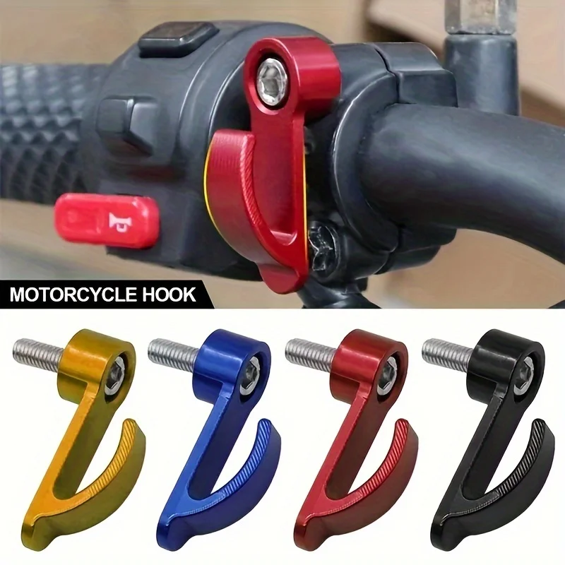 1pc Motorcycle pump side hook Helmet carrying bracket Storage fasteners Electric vehicle storage hook Single hole handlebar