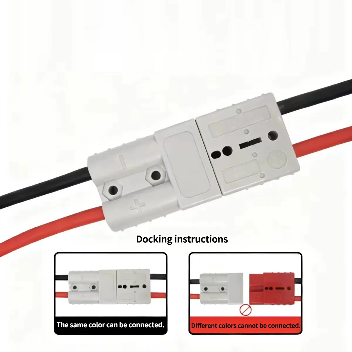 50A 120A 175A High Current 2 Pin Power Connector With 8/6/4/2/0 AWG Super Soft Silicone Cable Forklift Battery Charging Plug