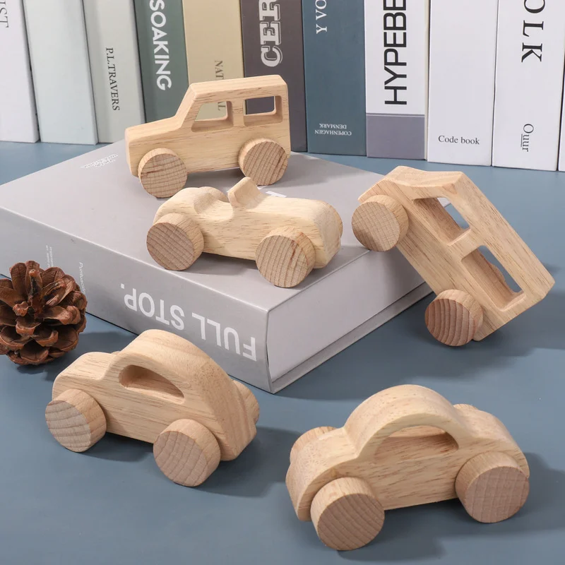 

1pcs Kids Wooden Toys Beech Wood Car Blocks Cartoon Van Educational Montessori Toys Children Baby Teething Newborn Birthday Gift