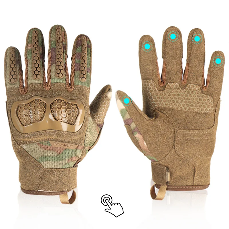 

Camouflage Tactical Gloves Protective Five-finger Touch Screen Anti-collision, Non-slip and Wear-resistant Outdoor Riding Gloves