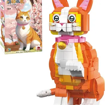 MOC 동물 빌딩 블록, 곰 염소 양 독수리 팬더 고양이 개 벽돌 장난감, 어린이 선물
