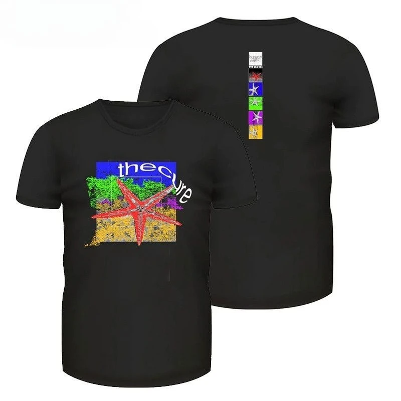 The Cure Band's Rock Punk Cartoon Graphic American High Street Short-sleeved Cotton T-shirt for Men
