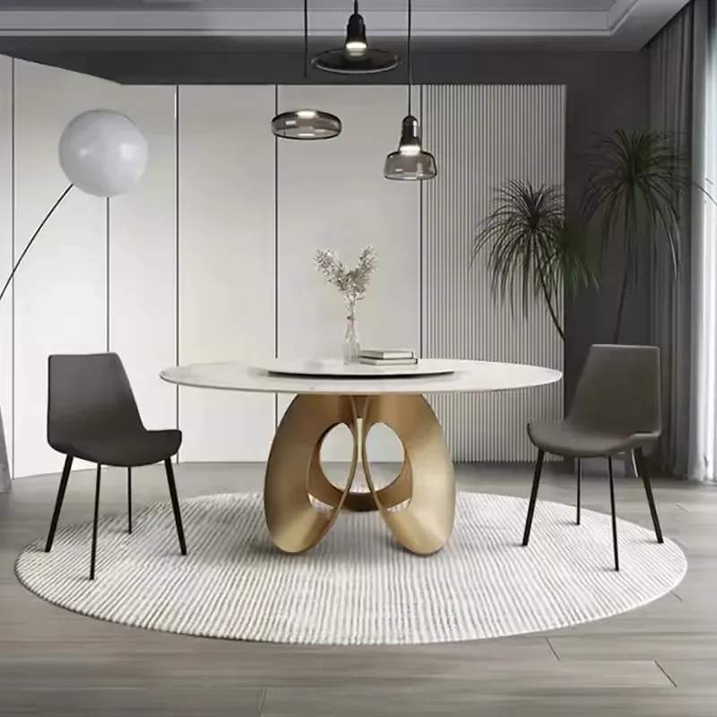 Mirror Stainless Steel Marble Table Legs Light Luxury Dining Table Hardware Metal Bracket Titanium Round Table Feet