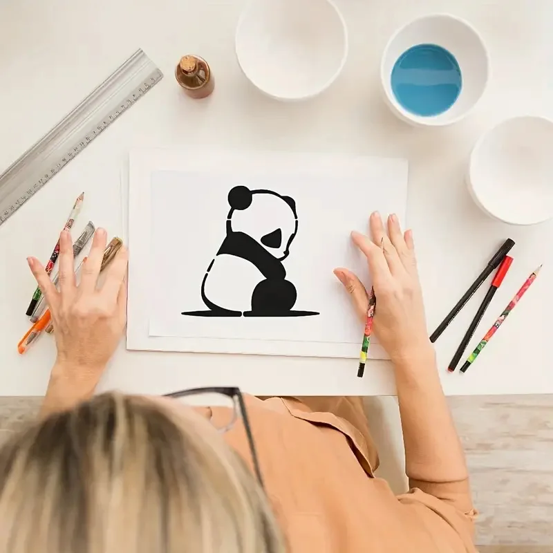 Rusable 16PCS Cartoon Animal Themed Stencils Set for DIY Arts, Kids' Craft Projects, Bullet Journaling and Card Making