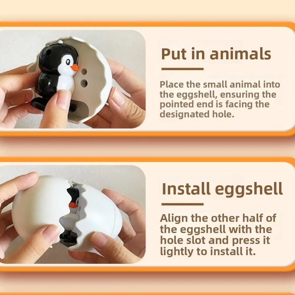 Portable Clockwork Duck Jumping Egg Toy Breaking The Shell Jumping Egg Cute Beast Clockwork Can Walk and Break The Shell