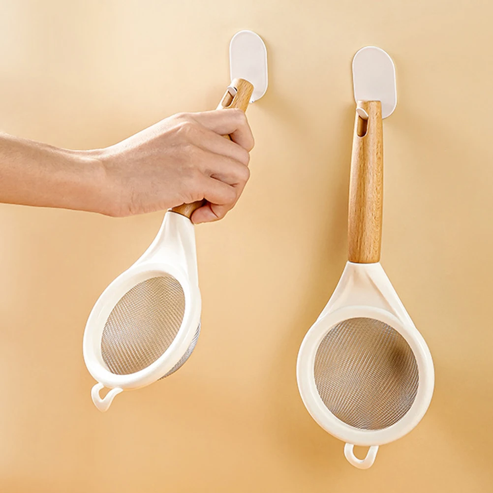 

Flour Sieve Small Strainer with Handle Cooking Utensils Fine Strainers Sifter 304 Stainless Steel Wood Mesh