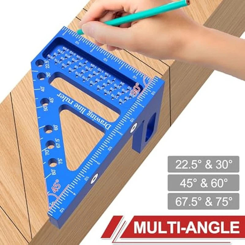 Multi Angle Measuring Ruler,Carpenter Square With Angle Position Pin,Woodworking Square ,Measuring Layout Scribing Ruler