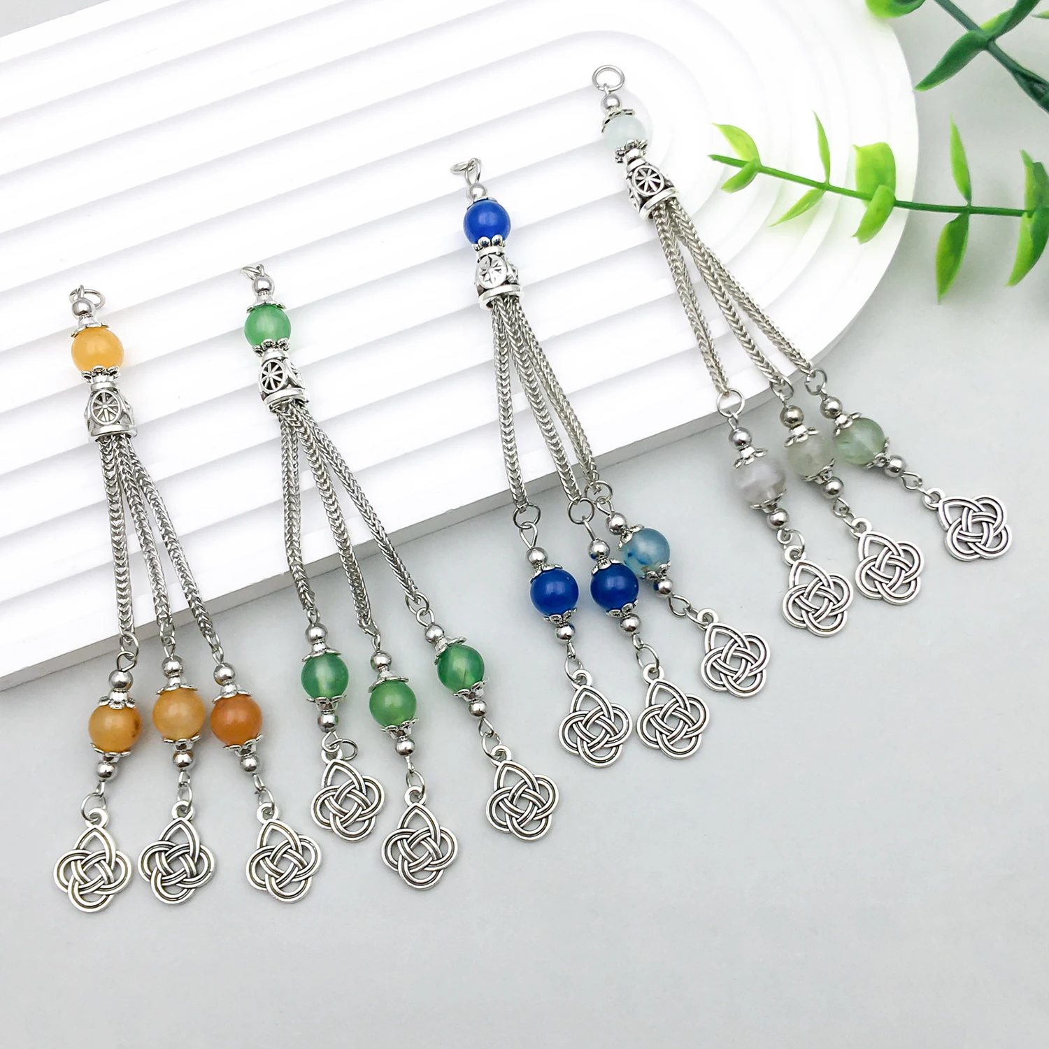 عشوائي 4 قطع سبائك العرقية شرابة قلادة صنع المجوهرات DIY المفاتيح أقراط سحر للمجوهرات أساور قلادة #2