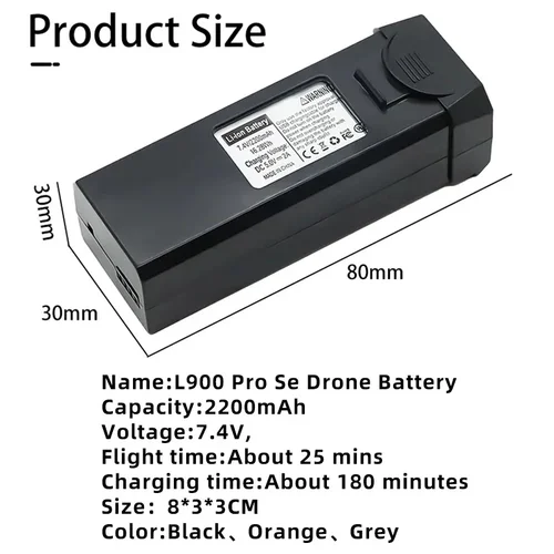 Imagen 2 del producto Batería Para Dron L900 PRO SE Max, 7,4 V, 2200mah, accesorios originales para LYZRC