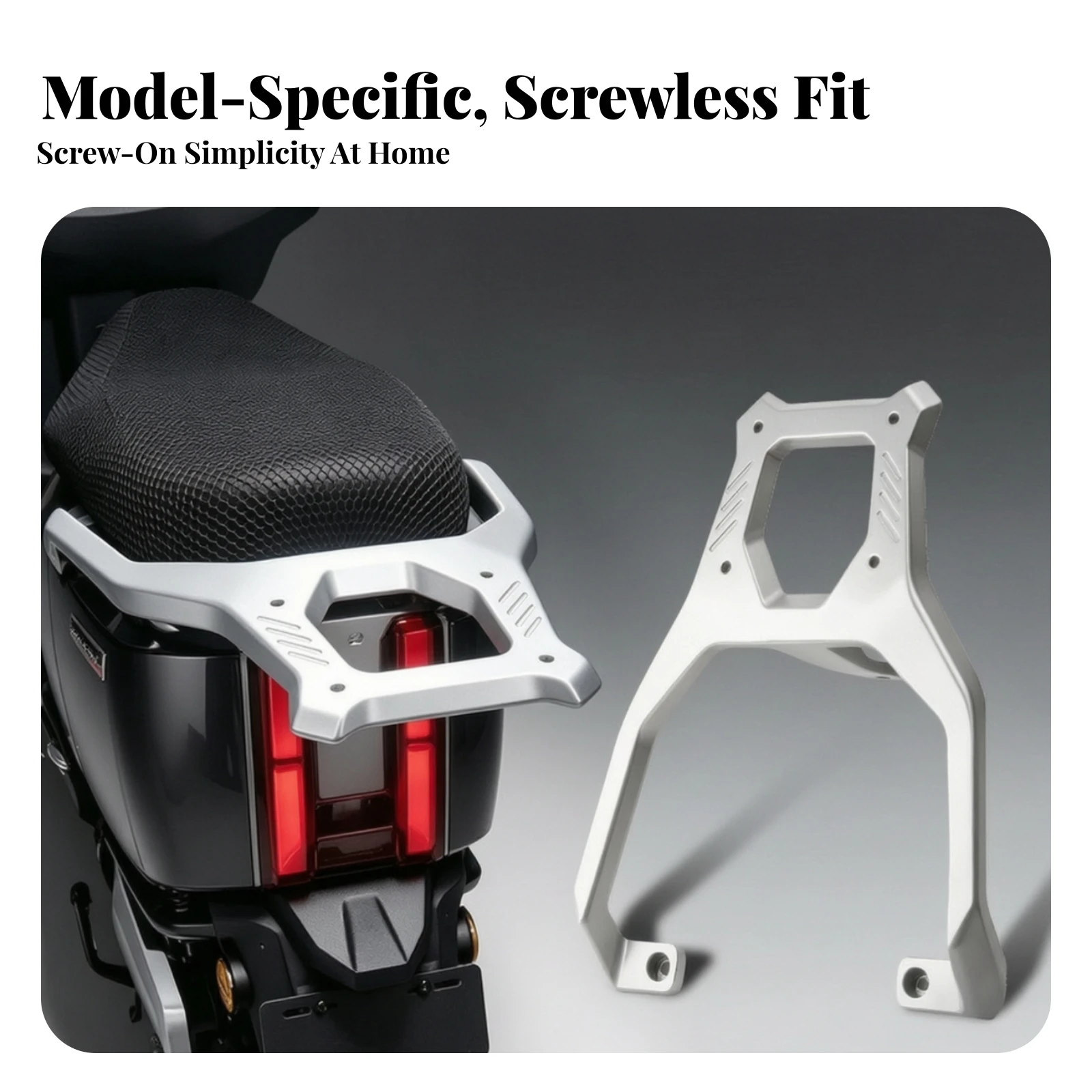 Scooter Rear Rack Aluminum Alloy Scooter Carrier Rack Cargo Bracket Long-Lasting Hardware Rust-Resistant for Commuters