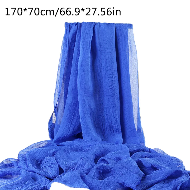 Women Solid Color Scarf Summer Outdoor Beach Draped Gauze Female Long Shawl Wraps Female Hijab Summer Sun Protection Shawl