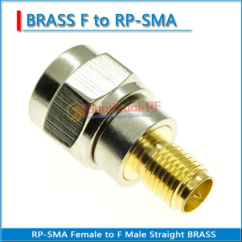 RP-SMA RPSMA RP SMA Female to F Male Plug TV F to RPSMA Gold Plated Brass Straight Coaxial RF Connection Adapters