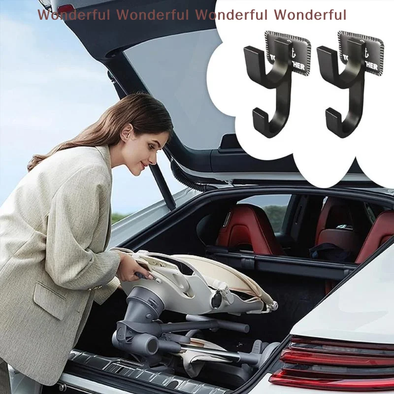 

Two Black Universal Umbrella Holders for Car, Seat Hooks and Storage Clips for Any Vehicle