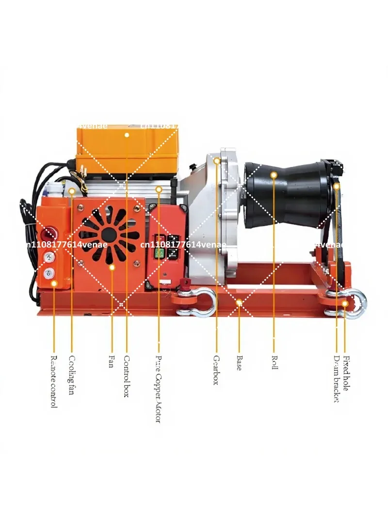 Small Electric Winch Portable Cable Traction Machine 110V 220V for Industrial Pulling