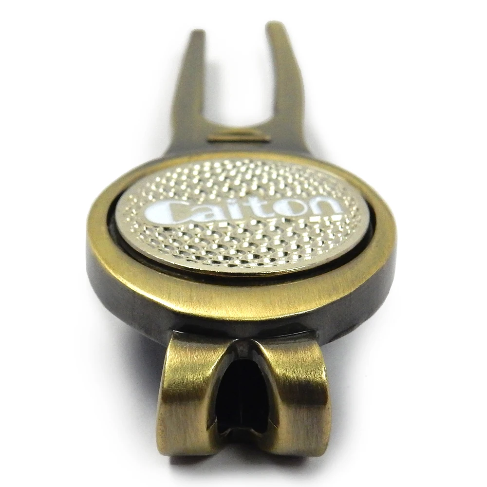 إكسسوارات الغولف الثقيلة سبائك الزنك الفضة وضع شوكة خضراء علامة الغولف الملعب الكرة شوكة جولف مذراة جولف ديفت أداة