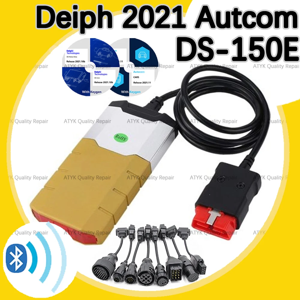 

Bluetooth DS-150E del-phi 2021 Auto-com with keygen ds-150 obd2 scanner automotriz diagnostic pour voit inspection tools auto