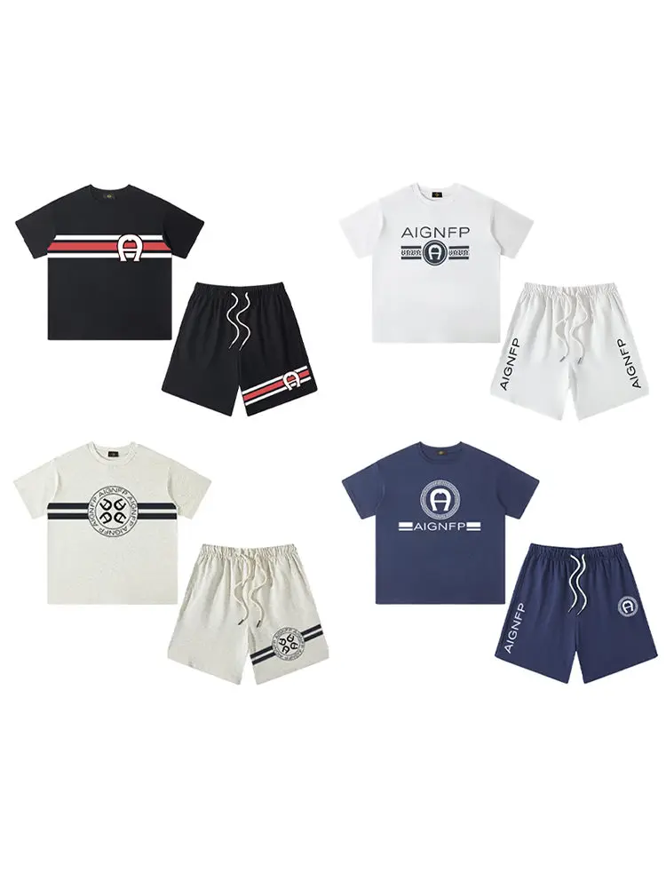 

Baby Boys Summer Set T-shirt Kids Clothes Cotton Trend Streetwear Geometry Print Short sleeve Tops Shorts Suit Child Casual Wear