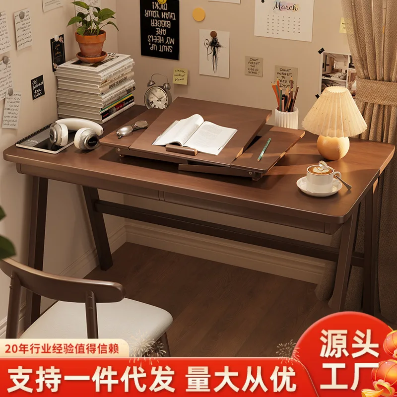 Solid Wood Desktop Riser, Standing Work Desk for Bed Study & Reading
