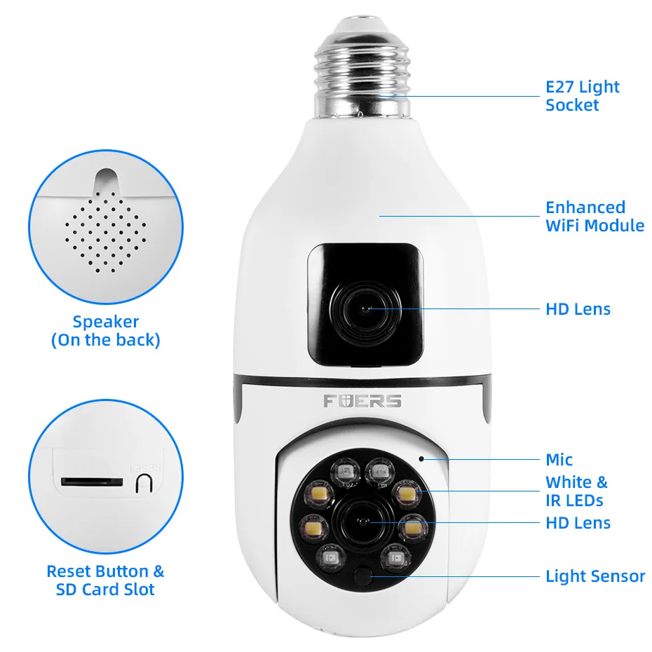 Беспроводная камера видеонаблюдения, 3K, 6 МП