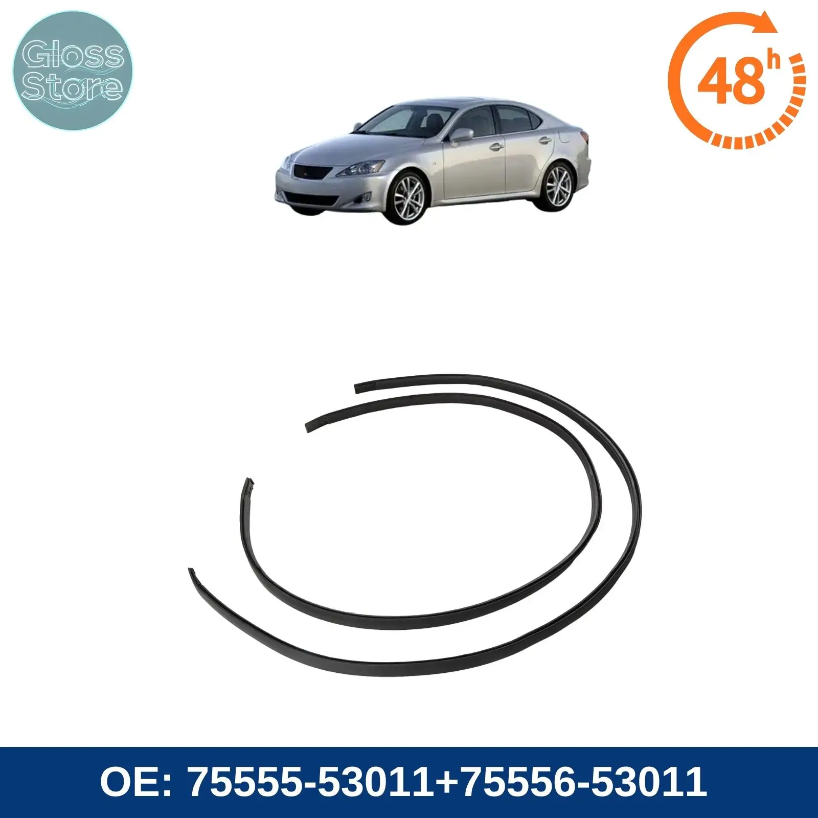 1 Pair 7555553011 Left Right Side Car Roof Trim Roof Drip Molding For Toyota Altezza Lexus IS300 3.0L 2001-2005