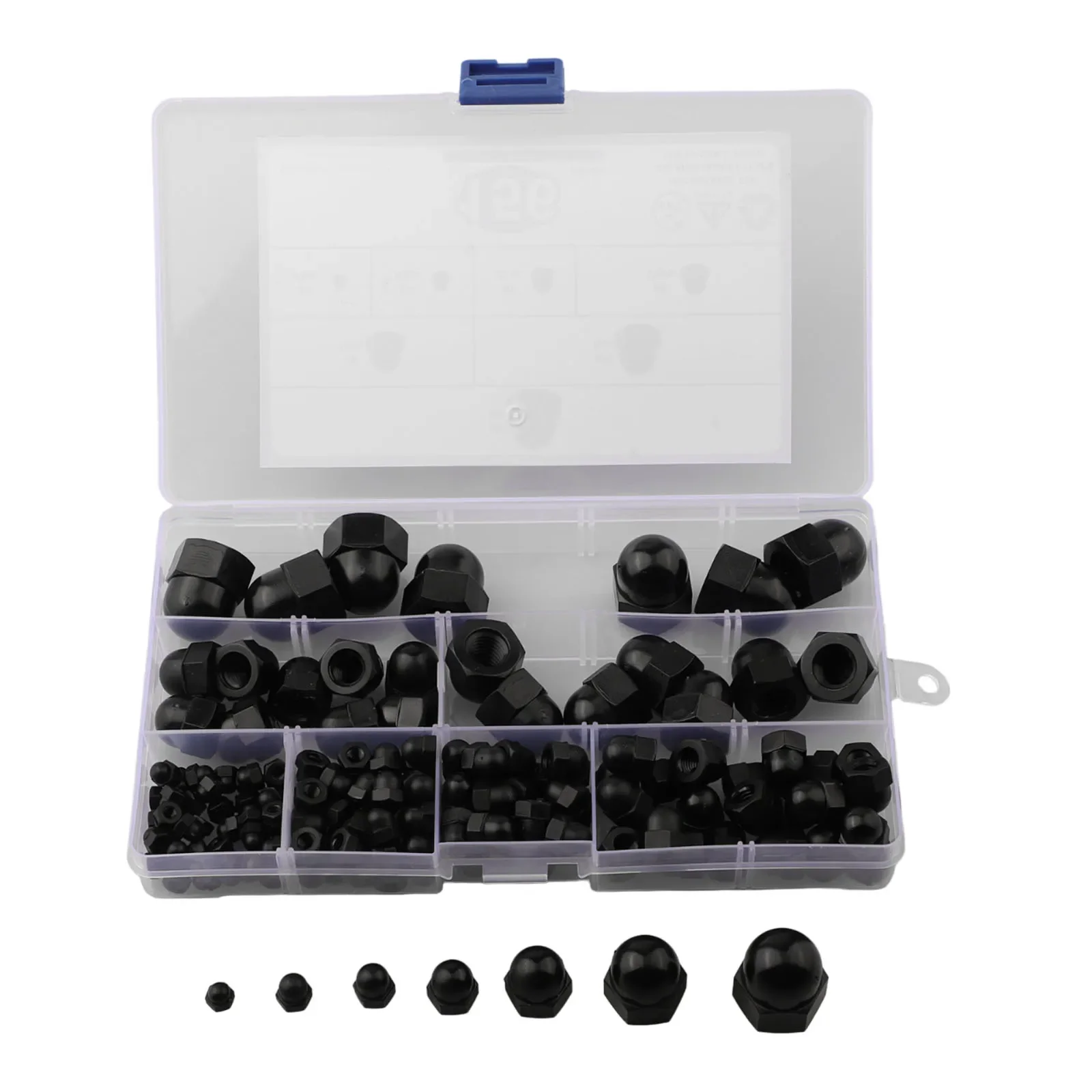 1-5pcs set of nylon black and white hex nuts 304/316/201 stainless steel cap nuts