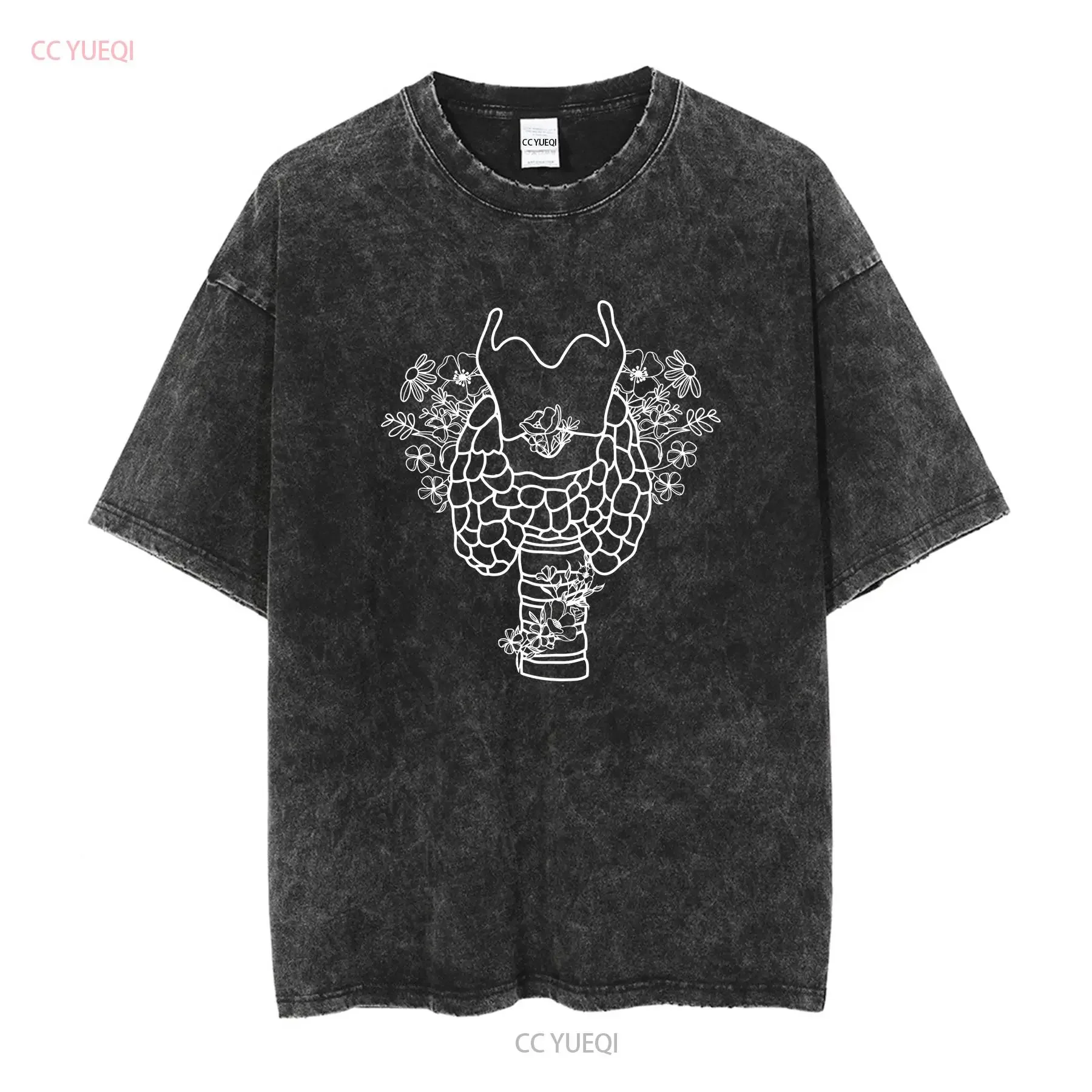 Thyroid T Shirt Floral Anatomy Hypothyroidism Graves Disease Cancer Hyperthyroidism Endocrinology long or short sleeves