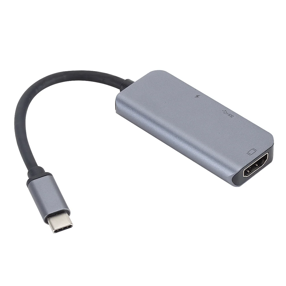

Многопортовый адаптер USB 3.1 типа 3 в 1, серебристый, светло-серый, легкий, Pd, зарядный адаптер типа C к адаптеру