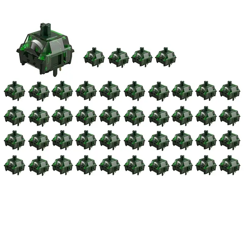 AED7-45Pcs Green Fog Switches 5 Pins 60Gf Heavy Linear Lubed For MX Mechanical Keyboards