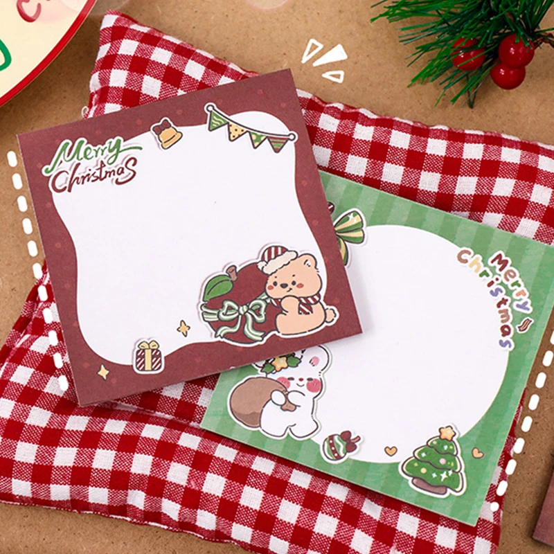 50Sheets Cartoon Sticky Note Cute Note Pads Creative Christmas Notepad Portable Message Paper School Office Supplies Gifts