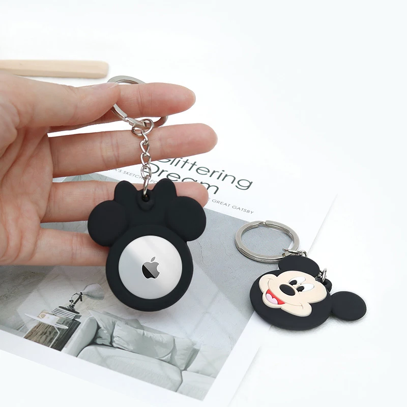 Disney AirTags Silicone Protective Case Anime Mickey Minnie Keychain Apple Tracker Locator Protector Cover Anti-scratch Lovers