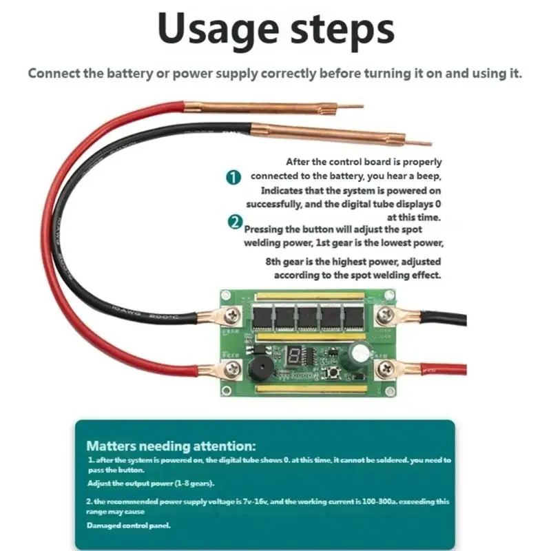 

652F Spots Welders Controller Featuring Enhanced Current Capability Using Metal Components for Small Batteries