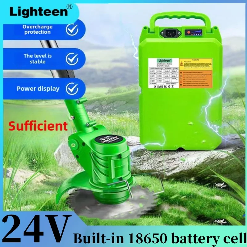 The new 24v10Ah/15Ah/20Ah portable lithium-ion garden mower battery is suitable for a variety of hedge electric garden tools