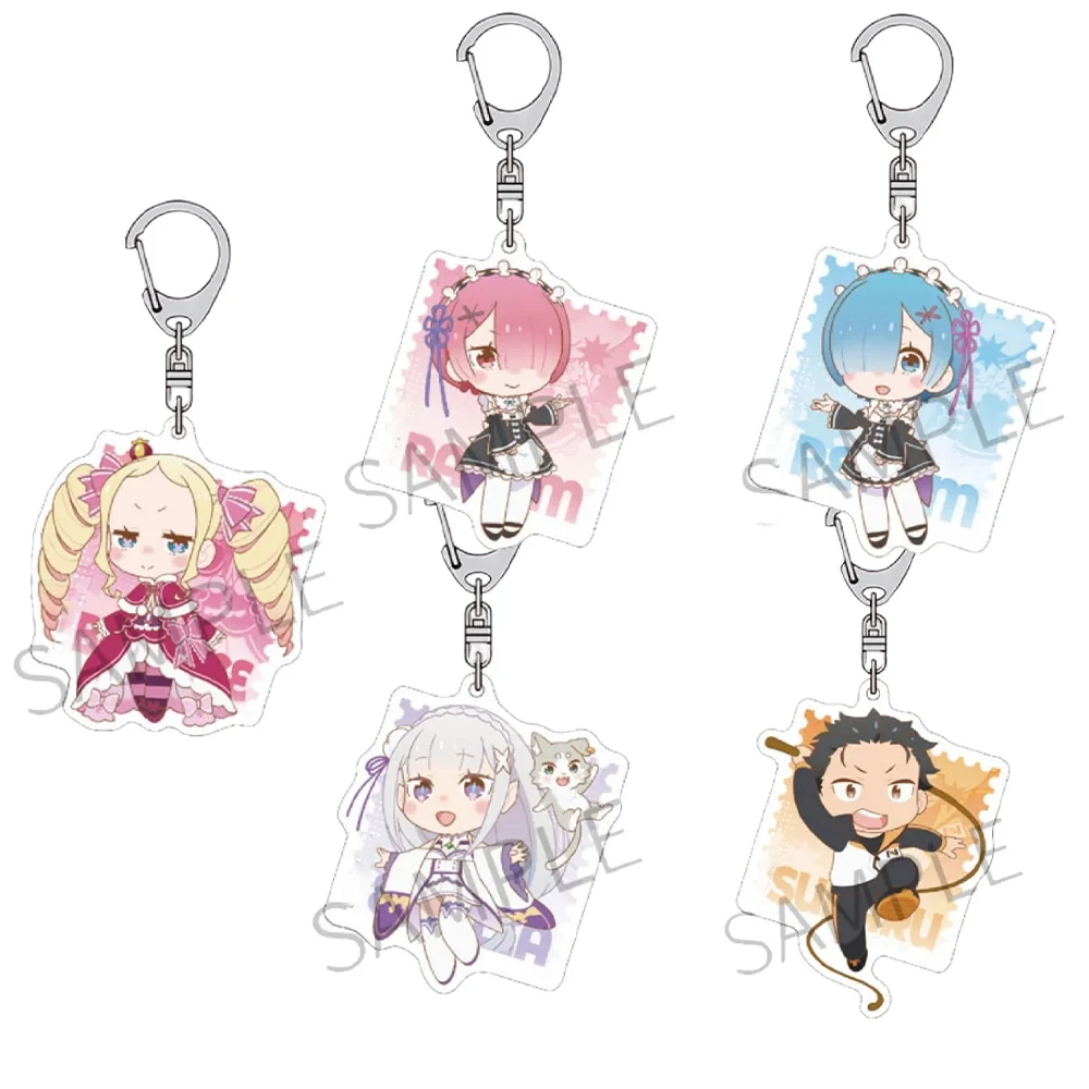 Re:ZERO -Starting Life in Another World- 6cm Acrylic Keychain ‘Rem .Ram .Emilia .Subaru Natsuki’ Cute Backpack Pendant Gift