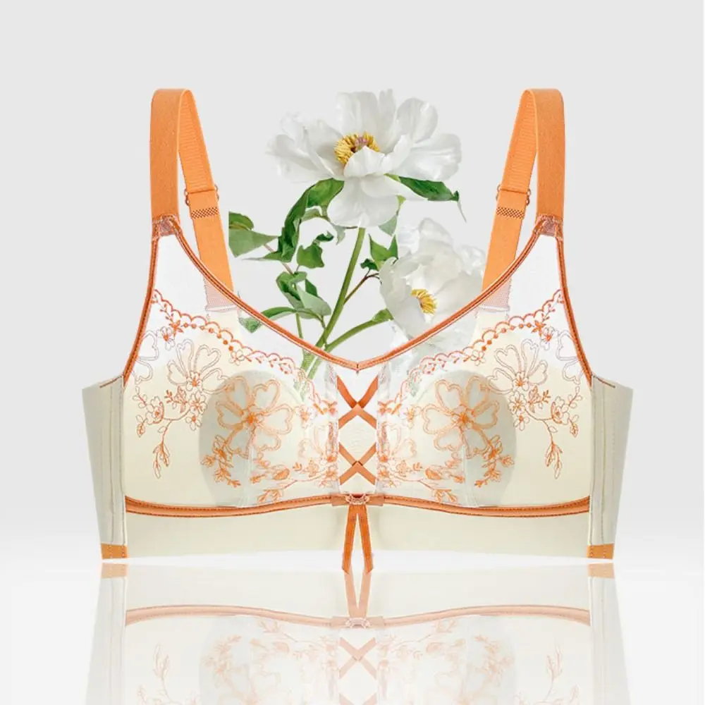 Big Cup Bowknot Lace Deep V Bra Mesh Thin Transparent Seamless Bras Women Lingerie Shockproof Push Up Underwear Women