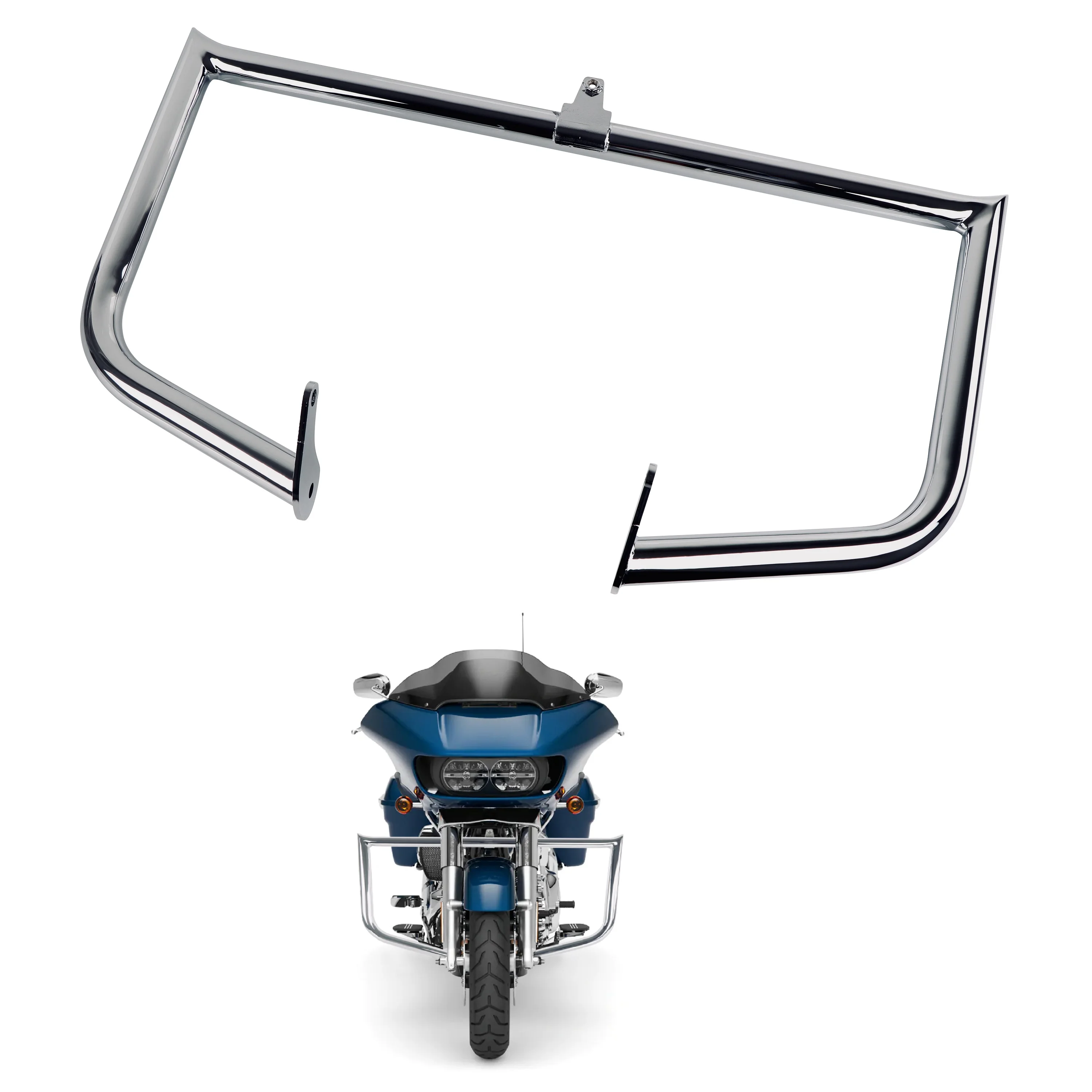 1.5-INCH SOLID Crash Bars for Harley Davidson 1995-up Touring Street Glide, Road King, Ultra Limited, Electra Glide Models