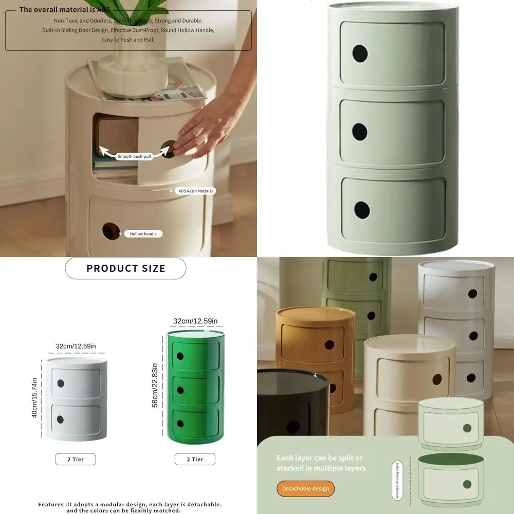 

Contemporary 3-Drawer Nightstand, Green Multifunctional Storage Side Table for Living Room, Bedroom, and Bathroom