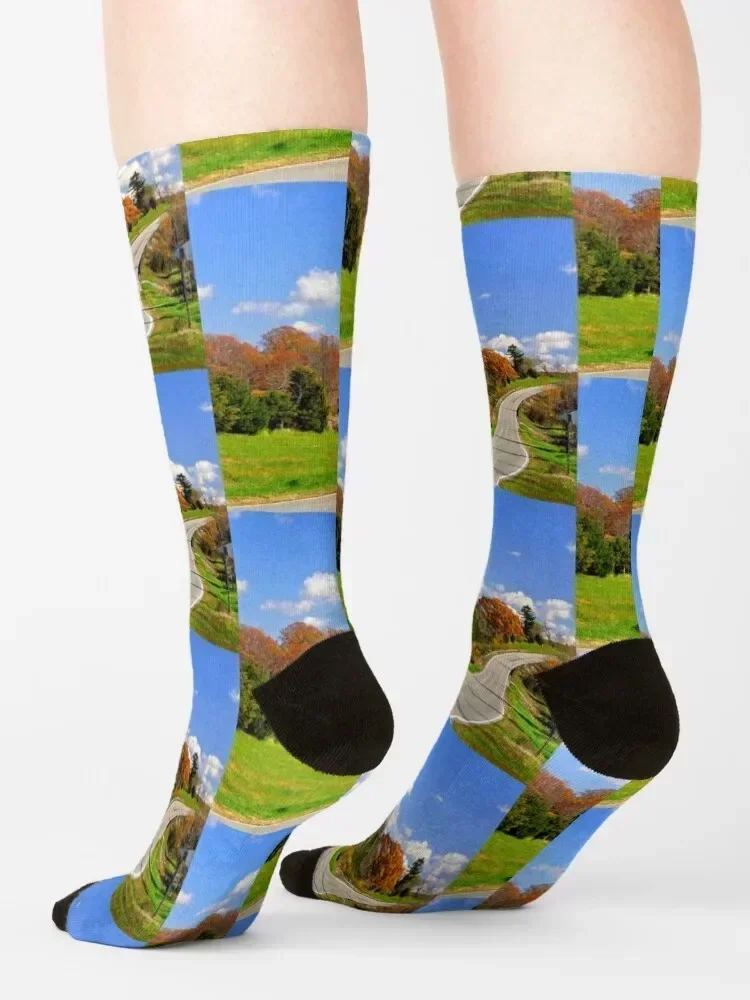 Highway Trails Socks hiking Stockings gifts professional running Man Socks Women's