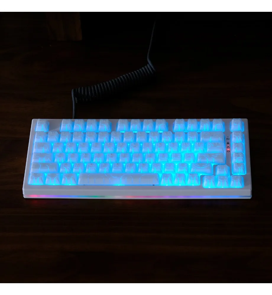 Keycap personality Original high-quality Wooting/made68 wireless mechanical keyboard Semi-transparent keycap ABS two-color