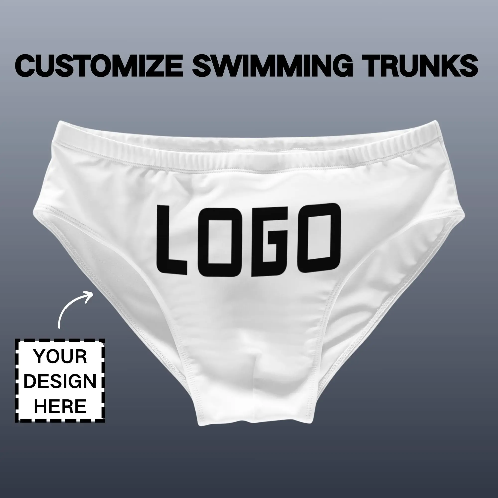 Custom Logo Design Men's Swimming Trunks Personalized Print Swimwear Sea Poor Surf Shorts Weight Comfortable DIY Funny Boxers
