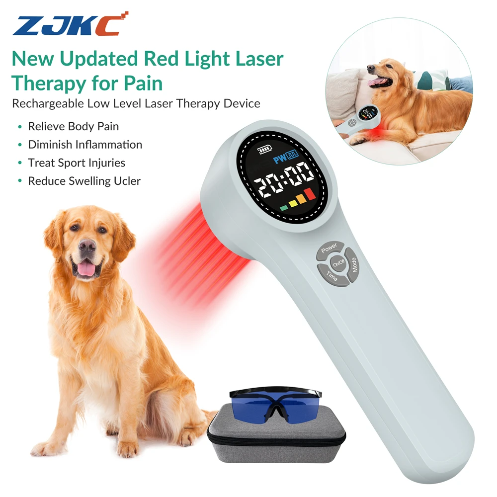 ZJKC Pet Cold Laser Therapy Device for 660nm 810nm 980nm Veterinary Infrared Light Physiotherapy for Dogs Cats Horse Pain Relief