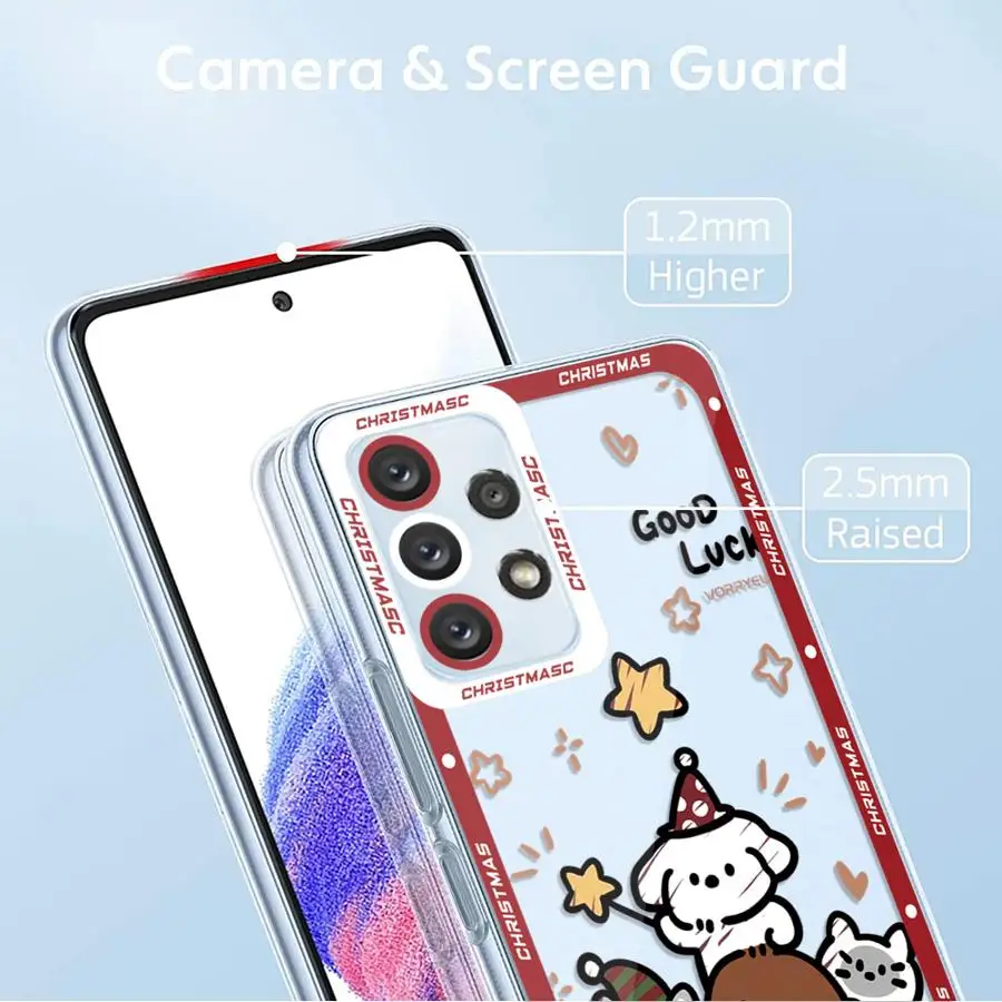 Cute Cartoon Christmas Phone Case for Samsung Galaxy A35 A55A53 A54 A73 A34 A33 A25 A24 A13 A14 A15 5G Clear Soft Shell