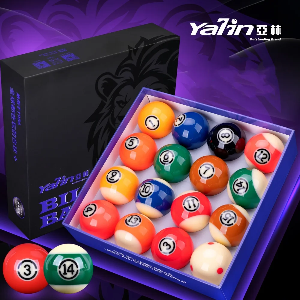 YALIN Black Kingkong Phenolic Resin Billiard Pool Ball Set 2-1/4