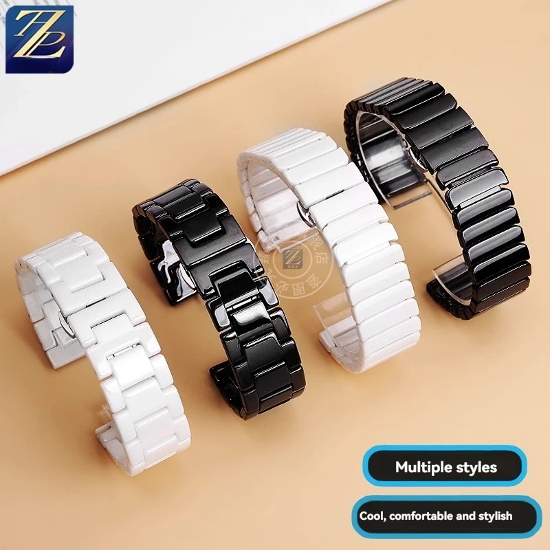 Bracelet de Montre en Céramique Rose pour Homme et Femme, Série COGREAménagement YSON 14503925 14503926 JO12 mm 14mm 16mm 18mm 20mm