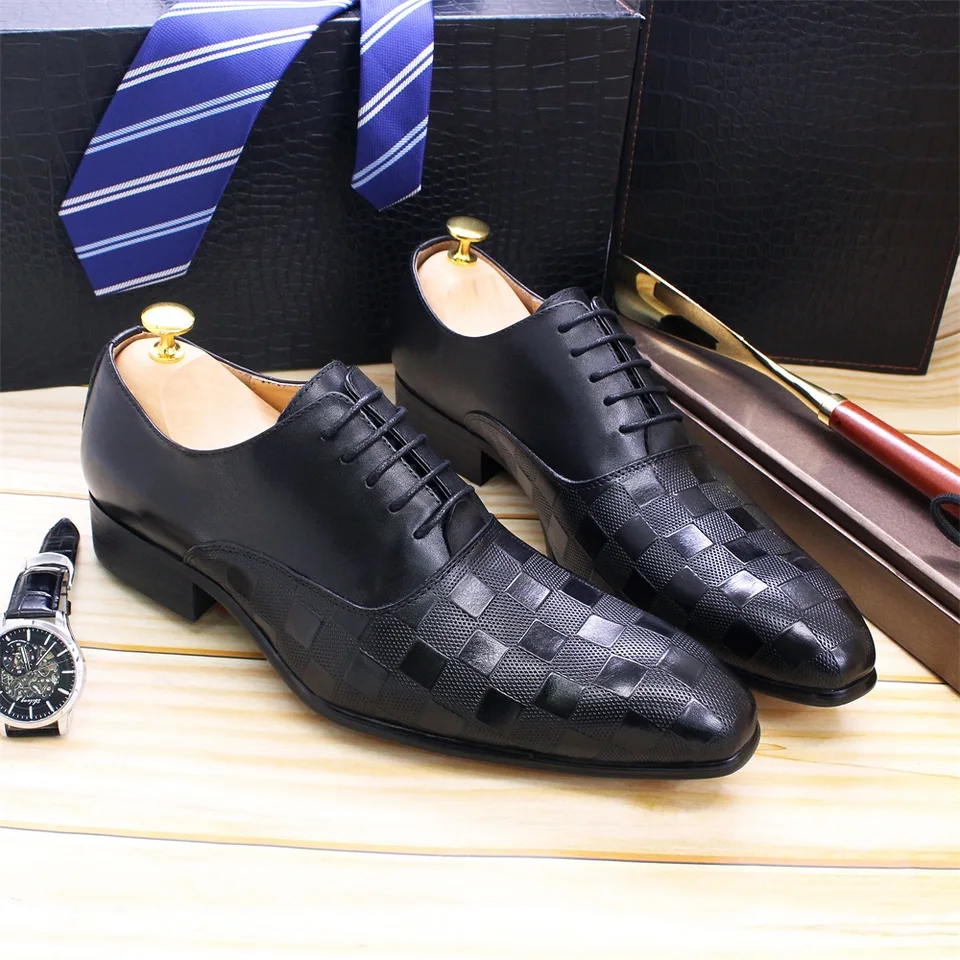 Size 7-12 Classic Italy Mens Oxford Real Leather Shoes White Lace Up  Pointed Toe Wedding Party Dress Formal Shoes for Men - AliExpress 322