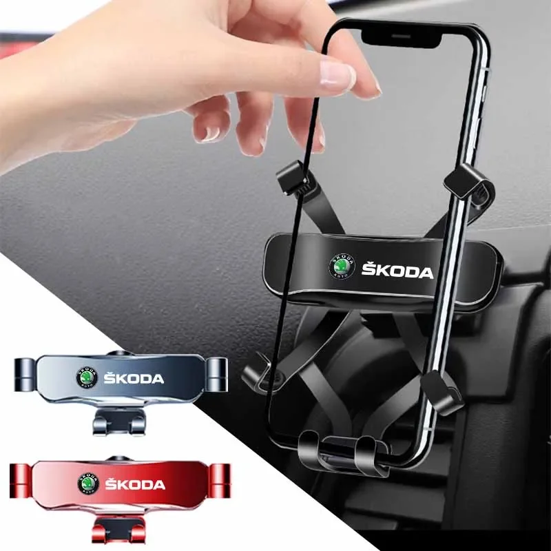 Car Air Vent Phone Holder Car Mount Cellphone Support For Skoda Octavia Rapid Kodiaq Karoq Fabia Kamiq Superb Derivative Vision